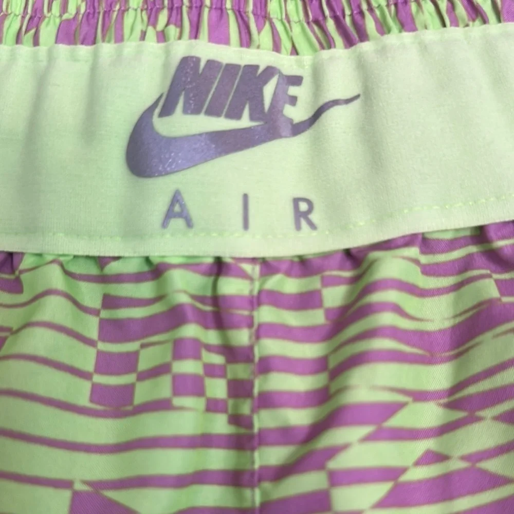 Nike Purple and Green Athletic Shorts with Dynamic Design